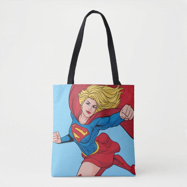 Supergirl Flying Upwards Illustration Tote Bag (Front)