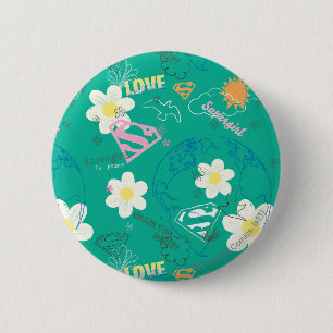 Supergirl for Peace Pattern 2 Inch Round Button