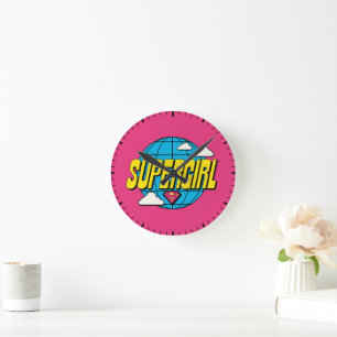Supergirl Global Pop Graphic Round Clock