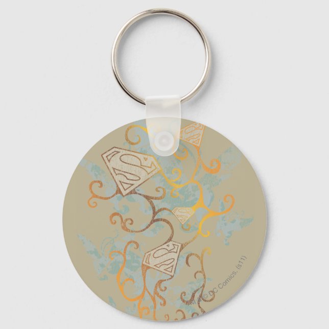 Supergirl Gold and Brown Keychain (Front)