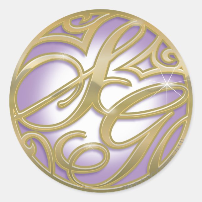 Supergirl Gold & Purple Circle Logo Classic Round Sticker (Front)