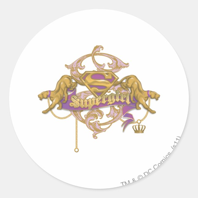 Supergirl Golden Cat 2 Classic Round Sticker (Front)