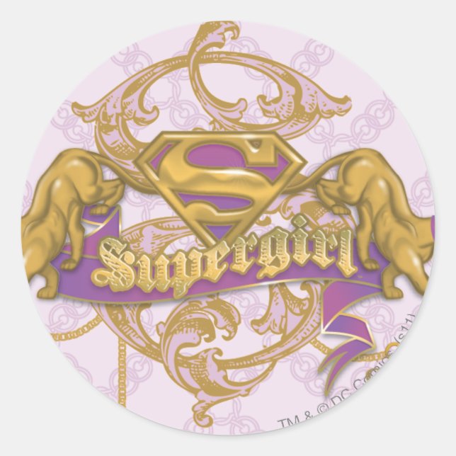 Supergirl Golden Cat 3 Classic Round Sticker (Front)