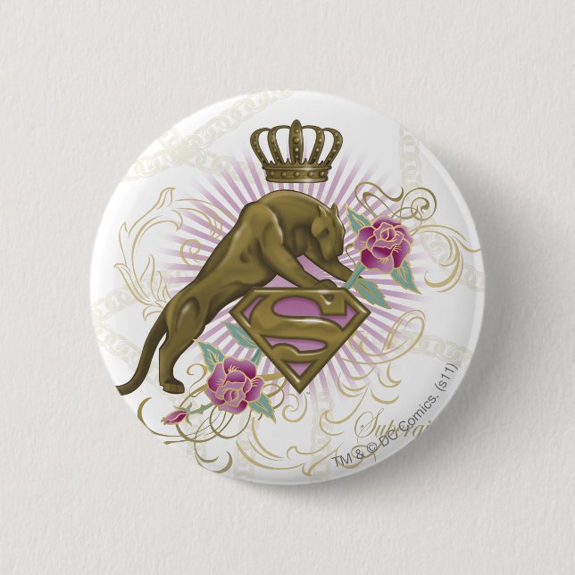 Supergirl Golden Cat 4 2 Inch Round Button (Front)