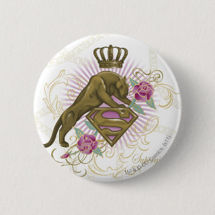 Supergirl Golden Cat 4 2 Inch Round Button