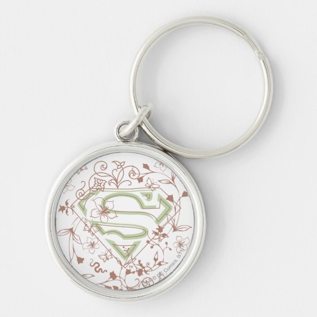 Supergirl Green Floral Logo Keychain (Front)