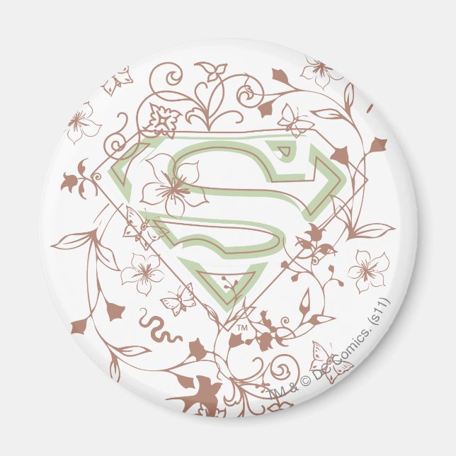 Supergirl Green Floral Logo Magnet (Front)