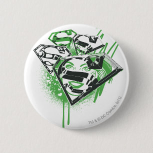 Supergirl Green Spills 2 Inch Round Button