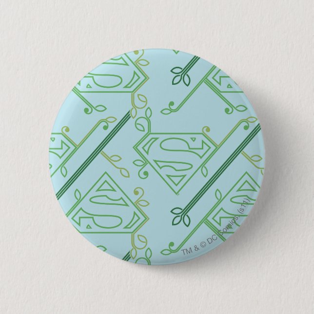 Supergirl Green Vine Logo Pattern 2 Inch Round Button (Front)