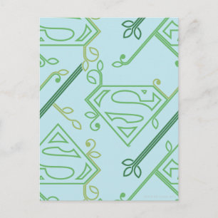 Supergirl Green Vine Logo Pattern Postcard