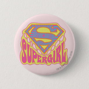 Supergirl Groovy Logo 2 Inch Round Button