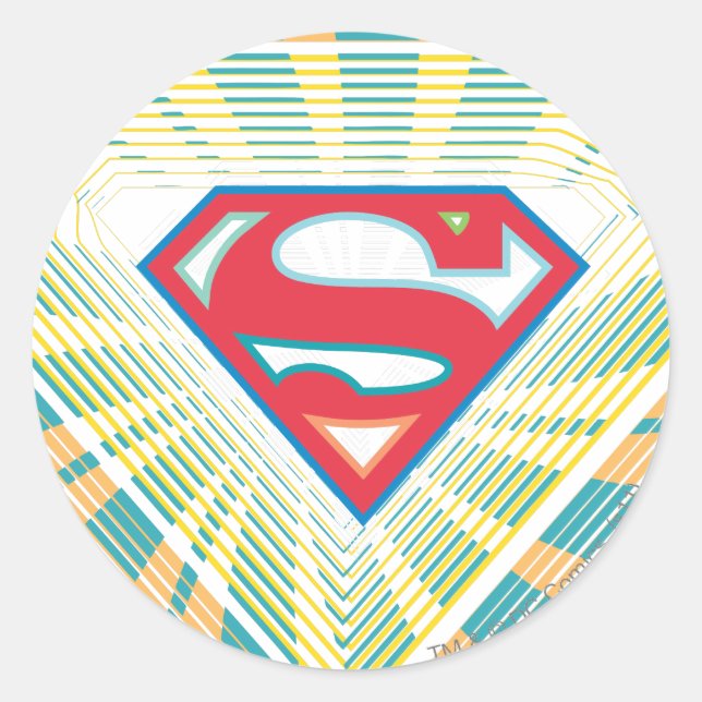 Supergirl Groovy Logo Classic Round Sticker (Front)