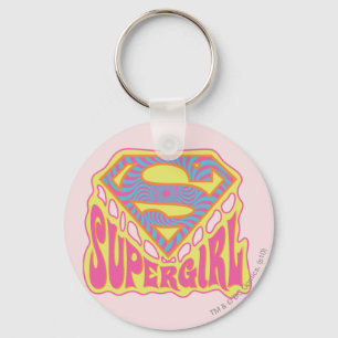 Supergirl Groovy Logo Keychain