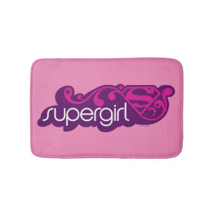 Supergirl Groovy Name and S-Shield Bath Mat
