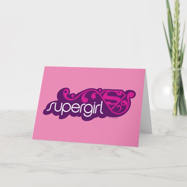 Supergirl Groovy Name and S-Shield Card (Front)