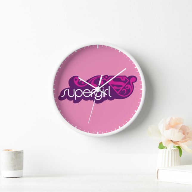 Supergirl Groovy Name and S-Shield Clock (Home)