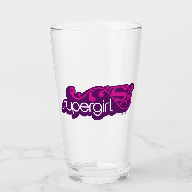 Supergirl Groovy Name and S-Shield Glass (Front)