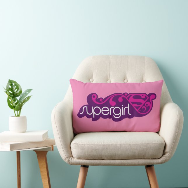 Supergirl Groovy Name and S-Shield Lumbar Pillow (Chair)