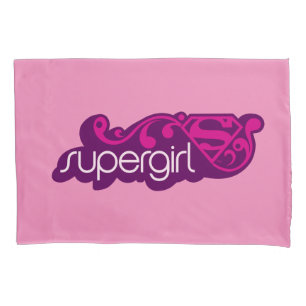 Supergirl Groovy Name and S-Shield Pillowcase