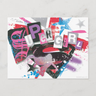 Supergirl Grunge Design Postcard