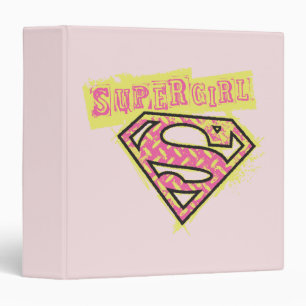 Supergirl Grunge Logo Pink Binder