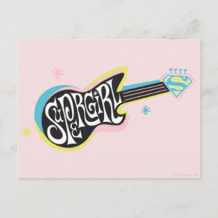 Supergirl Guitar Postcard