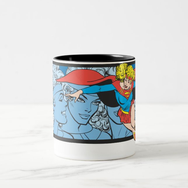 Supergirl Head Shots Two-Tone Coffee Mug (Center)