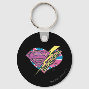 Supergirl Heart and Bolt Keychain