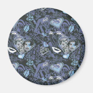 Supergirl Hearts and Lips Pattern Magnet