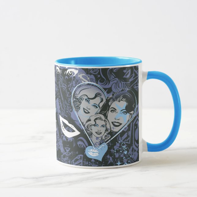 Supergirl Hearts and Lips Pattern Mug (Right)