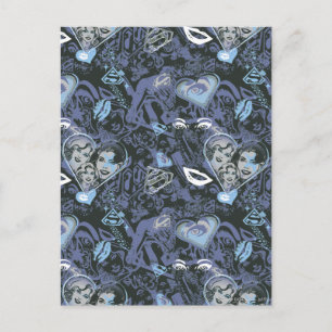 Supergirl Hearts and Lips Pattern Postcard