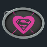 Supergirl Hearts Diagonal Pattern Belt Buckle<br><div class="desc">Check out this fun diagonal hearts pattern featuring the Supergirl logo!</div>