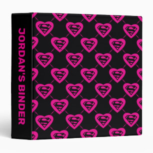 Supergirl Hearts Diagonal Pattern Binder