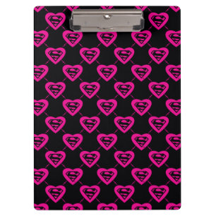 Supergirl Hearts Diagonal Pattern Clipboard