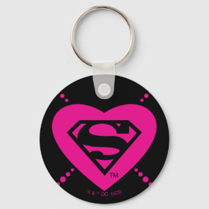 Supergirl Hearts Diagonal Pattern Keychain