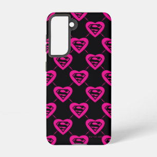 Supergirl Hearts Diagonal Pattern Samsung Galaxy Case