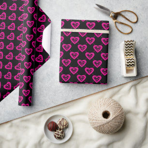 Supergirl Hearts Diagonal Pattern Wrapping Paper