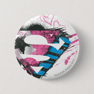 Supergirl Hearts Logo 2 Inch Round Button