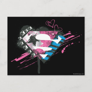 Supergirl Hearts Logo Postcard