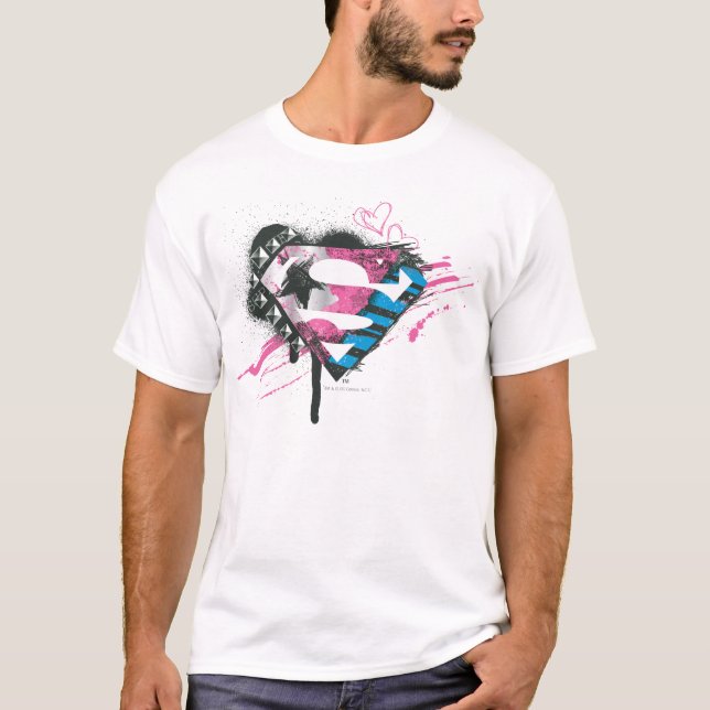 Supergirl Hearts Logo T-Shirt (Front)