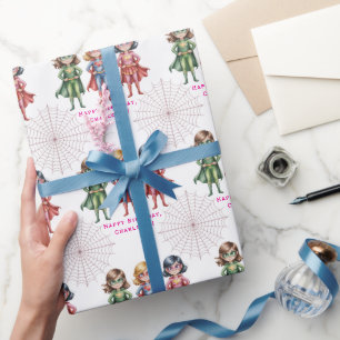 Supergirl Heroes Birthday Party For Girls Wrapping Paper