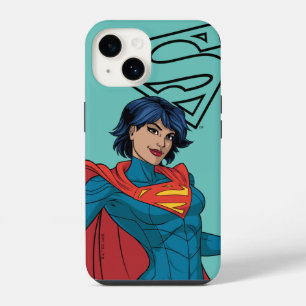 Supergirl Hovering in Blue Suit iPhone 14 Case