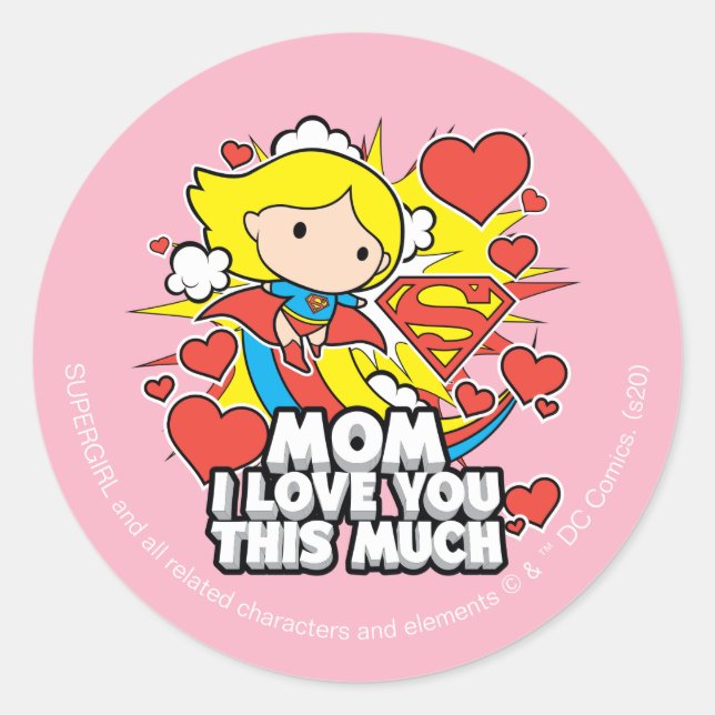 Supergirl | I Love You This Much Classic Round Sticker (Front)