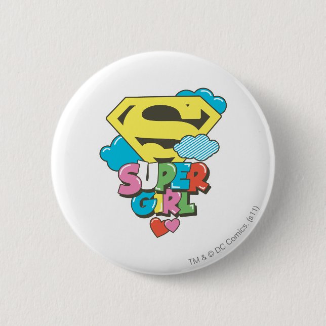 Supergirl J-Pop 5 2 Inch Round Button (Front)