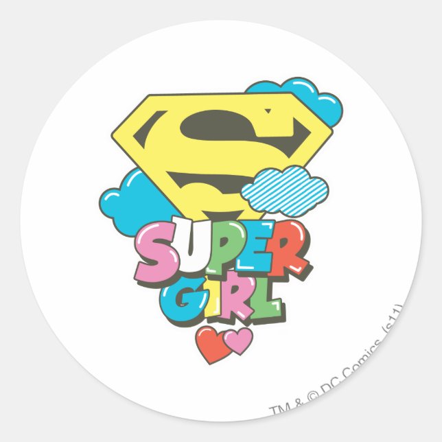 Supergirl J-Pop 5 Classic Round Sticker (Front)