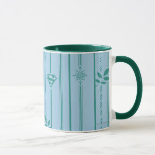 Supergirl Leaf Pattern Blue Mug