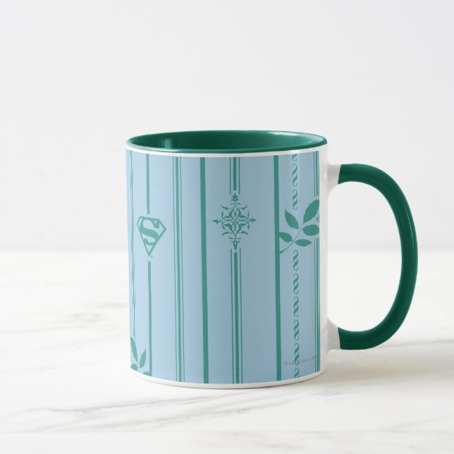 Supergirl Leaf Pattern Blue Mug (Right)