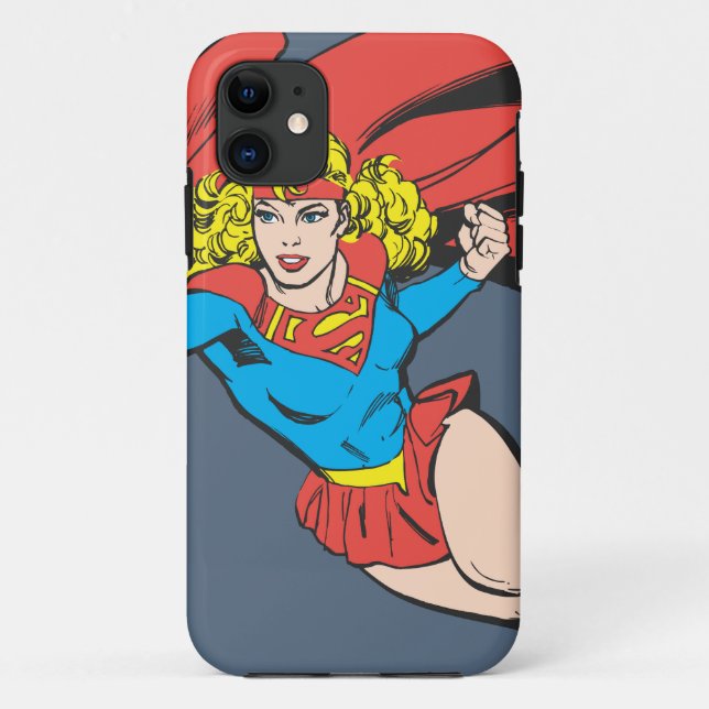 Supergirl Leaps and Punches Case-Mate iPhone Case (Back)