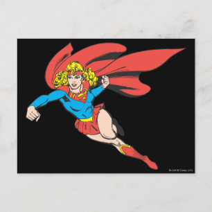 Supergirl Leaps and Punches Postcard