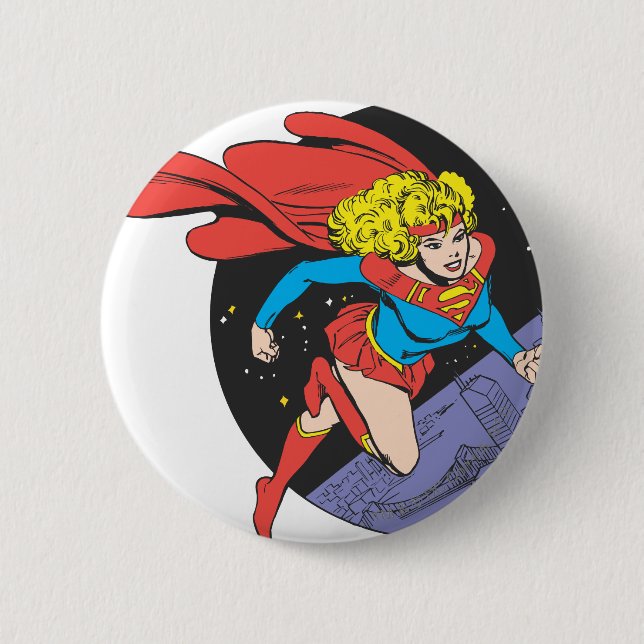 Supergirl Leaps in Space 2 Inch Round Button (Front)